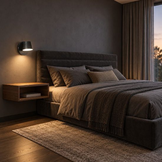 Ideal lux gim applique con faretto a cono ruotabile led 6,5w 3000k per camera da letto nera
