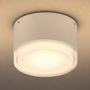 Ideal lux urano pl1 small plafoniera per bagno tonda bianca ip44