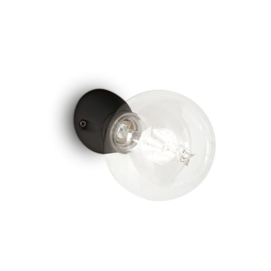 Ideal lux winery applique e27 con portalampada in ceramica inclinato moderna nera