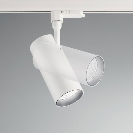 Ideal lux smile faretto per binario trifase orientabile led 30w 4000k fascio 24° cilindrico bianco