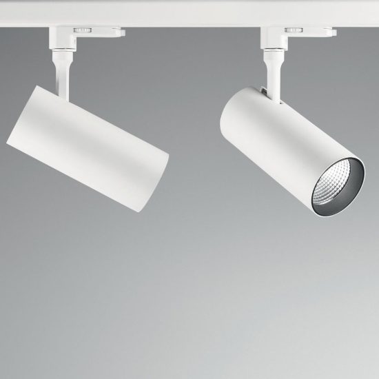 Ideal lux smile faretto per binario trifase orientabile led 20w 3000k fascio 36° cilindrico nero