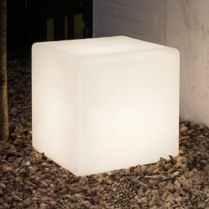 Luna pt1 d50 lampada da esterno cubo bianco