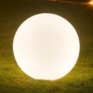 Sole pt1 ideal lux lampada da terra per esterno giardino sfera bianca 40cm