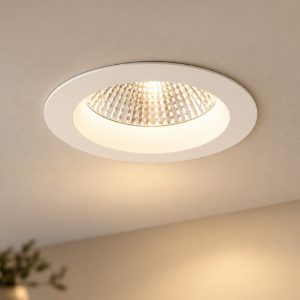 Ideal lux basic faretto da incasso per cartongesso led cob 20w 3000k foro 12,5cm rotondo bianco