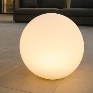 Doris pt1 d58 lampada per giardino sfera bianca effetto granito