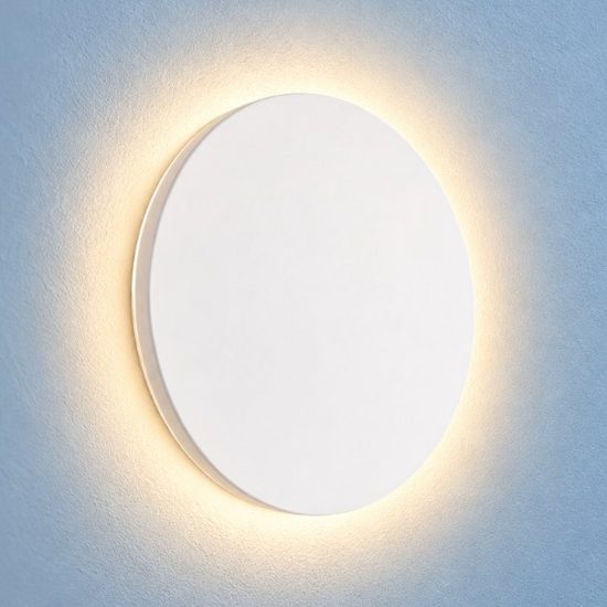 Ideal lux cover applique tonda led 9,5w 3000k 15cm per soggiorno moderna bianca