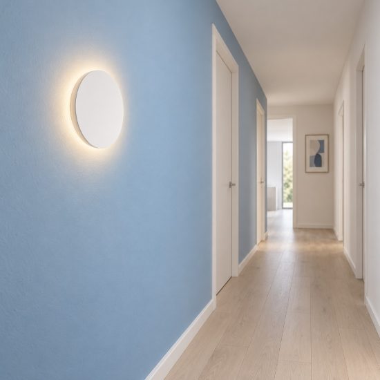 Ideal lux cover applique tonda led 9,5w 3000k 15cm per soggiorno moderna bianca