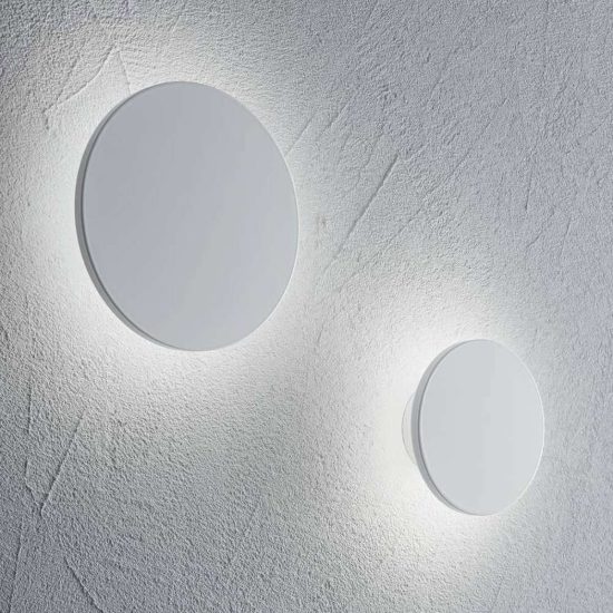 Ideal lux cover applique tonda led 9,5w 3000k 15cm per soggiorno moderna bianca