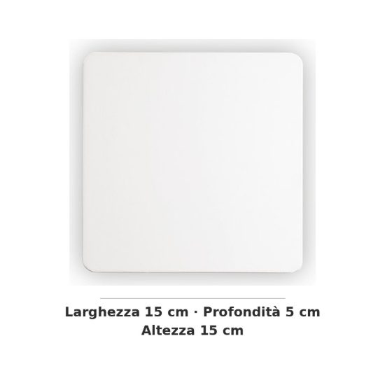 Ideal lux cover applique quadrata led 9,5w 3000k 15cm per soggiorno moderna bianca