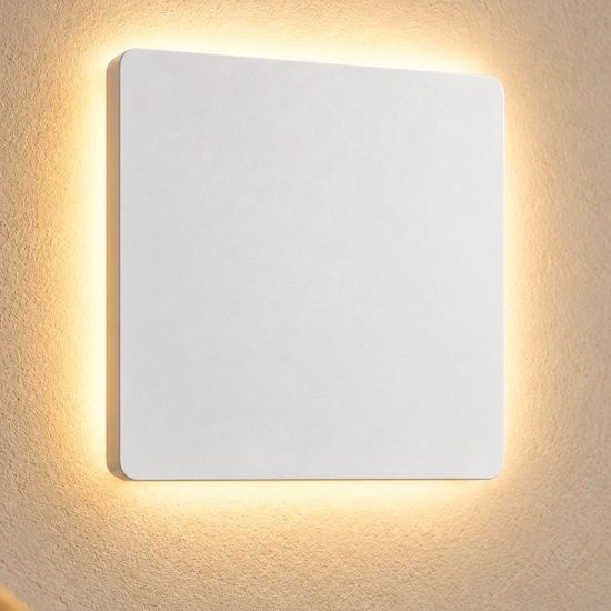 Ideal lux cover applique quadrata led 11w 3000k 20cm per soggiorno moderna bianca