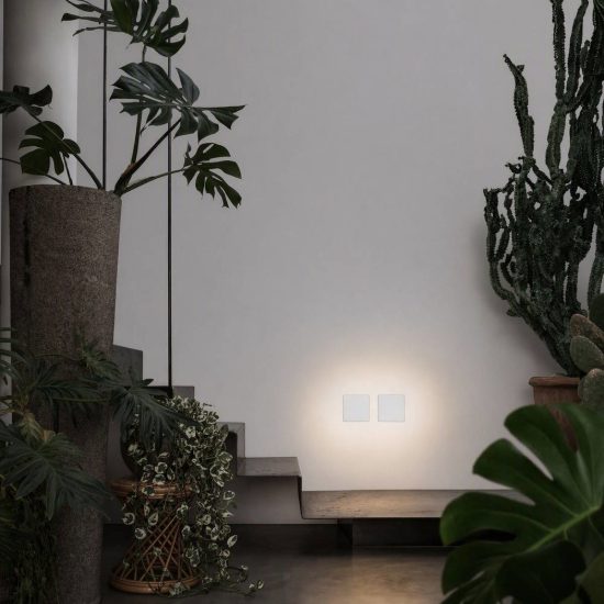 Ideal lux cover applique quadrata led 11w 3000k 20cm per soggiorno moderna bianca
