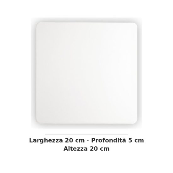 Ideal lux cover applique quadrata led 11w 3000k 20cm per soggiorno moderna bianca