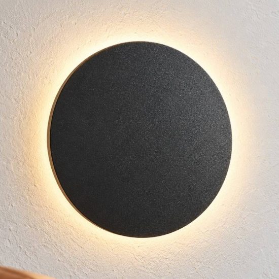 Ideal lux cover applique tonda led 9,5w 3000k 15cm per soggiorno moderna nera