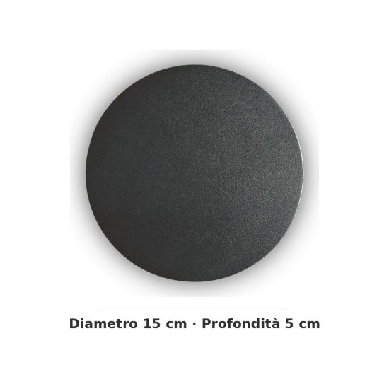 Ideal lux cover applique tonda led 9,5w 3000k 15cm per soggiorno moderna nera