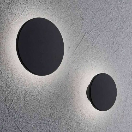 Ideal lux cover applique tonda led 11w 3000k 20cm per soggiorno moderna nera