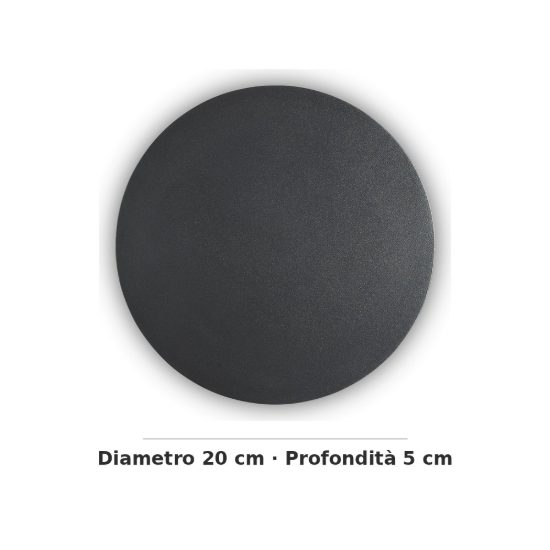 Ideal lux cover applique tonda led 11w 3000k 20cm per soggiorno moderna nera