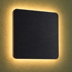 Ideal lux cover applique quadrata led 9,5w 3000k 15cm per soggiorno moderna nera