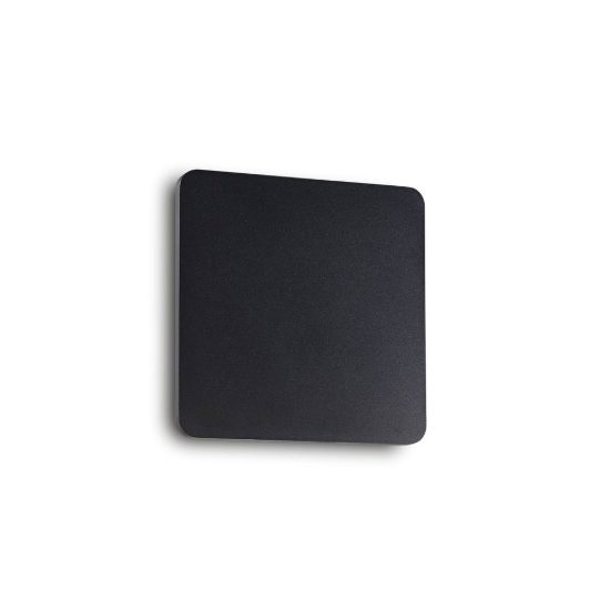 Ideal lux cover applique quadrata led 9,5w 3000k 15cm per soggiorno moderna nera