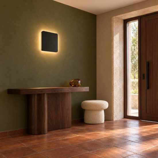 Ideal lux cover applique quadrata led 11w 3000k 20cm per soggiorno moderna nera