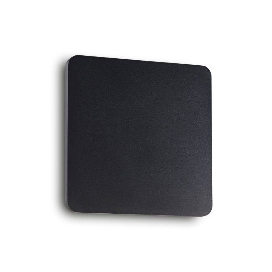Ideal lux cover applique quadrata led 11w 3000k 20cm per soggiorno moderna nera