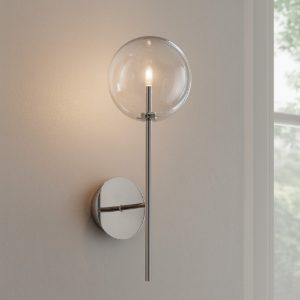 Ideal lux applique bagno sfera trasparente equinoxe ap1 cromo