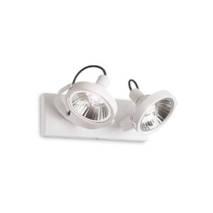 Ideal lux glim plafoniera con 2 faretti orientabili gu10 31cm per corridoio bianca