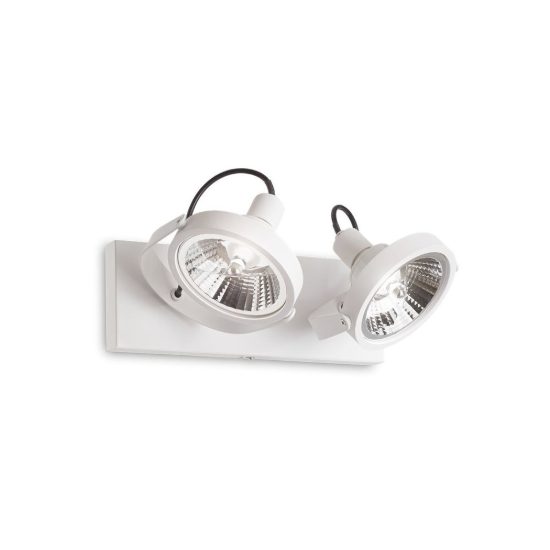 Ideal lux glim plafoniera con 2 faretti orientabili gu10 31cm per corridoio bianca
