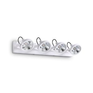 Ideal lux glim plafoniera con 4 faretti orientabili gu10 65,5cm per corridoio bianca
