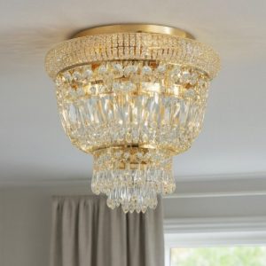 Dubai pl3 ideal lux plafoniera ottone contemporanea cristalli