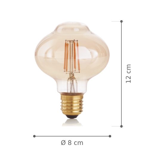 Ideal lux lampadina led e27 a globo 4w 1800k ambra confezione 10 pezzi