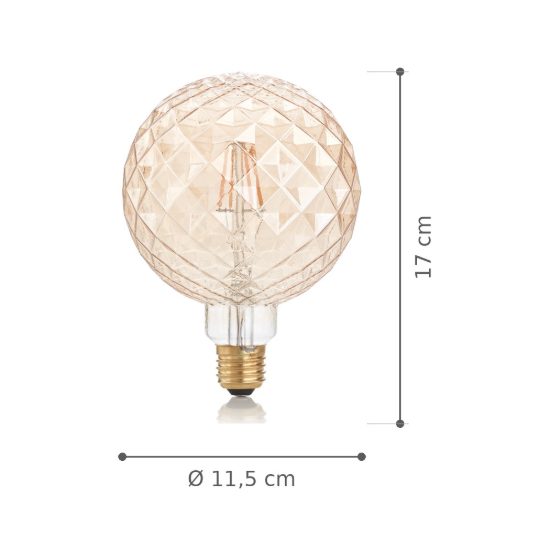 Ideal lux lampadina led e27 decorativa a perla 4w 1800k ambra confezione 10 pezzi