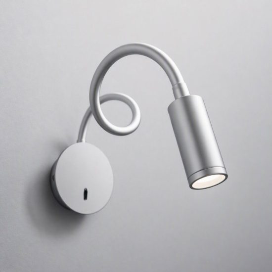 Ideal lux focus-2 applique con faretto a braccio flessibile led 3,5w 3000k per camera da letto cromo