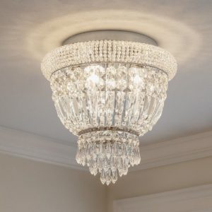 Dubai pl3 ideal lux plafoniera camera da letto cromo cristalli molati