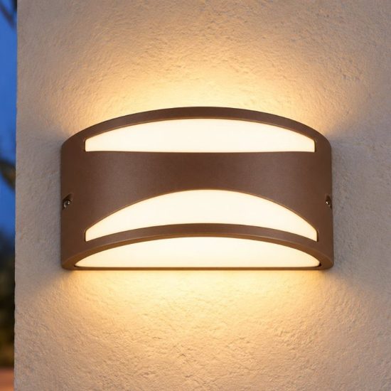 Ideal lux rex-3 applique da esterno e27 25cm moderna caffè ip54