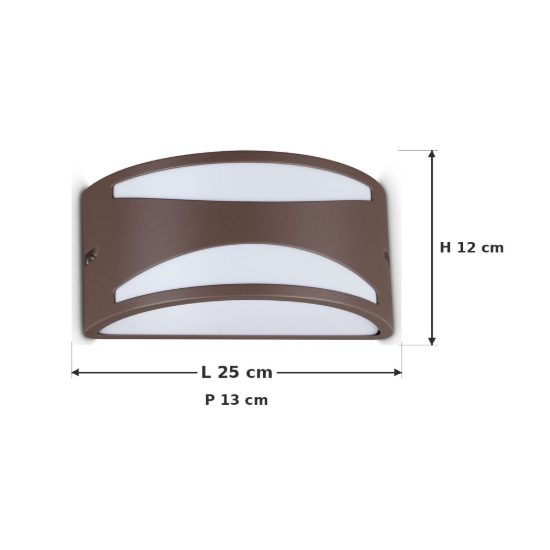 Ideal lux rex-3 applique da esterno e27 25cm moderna caffè ip54
