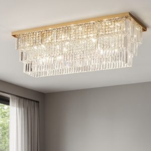 Martinez pl8 ideal lux plafoniera cristalli molati oro
