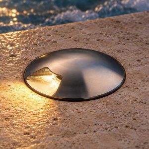 Ideal lux rocket segnapasso da esterno pavimento a luce singola led 2w 4000k 5,5cm rotondo acciaio