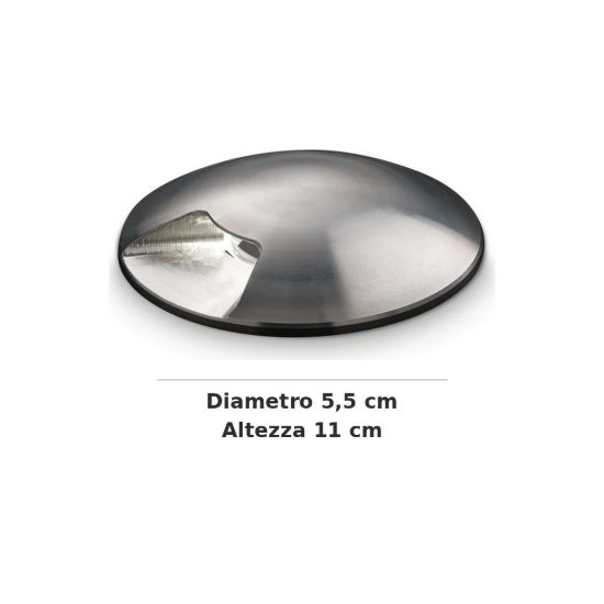 Ideal lux rocket segnapasso da esterno pavimento a luce singola led 2w 4000k 5,5cm rotondo acciaio