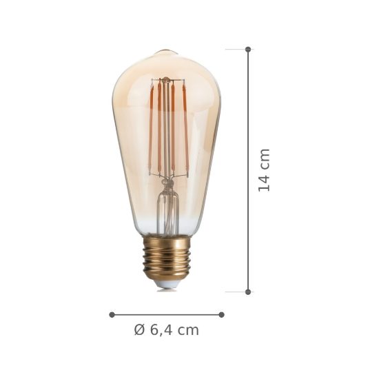 Ideal lux lampadina led e27 a cono 4w 2200k dimmerabile ambra confezione 10 pezzi