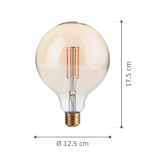Ideal lux lampadina led e27 a globo 12,5cm 4w 2200k dimmerabile ambra confezione 10 pezzi