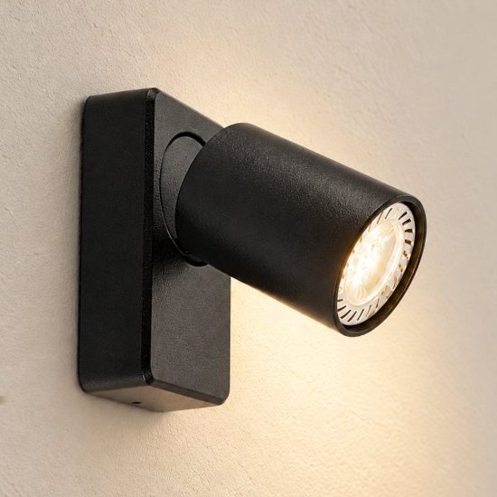 Ideal lux rudy applique con faretto orientabile gu10 led 7w moderna nera