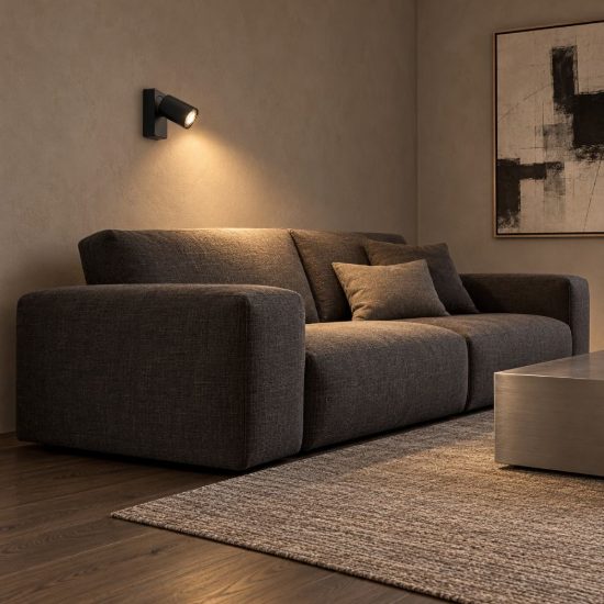 Ideal lux rudy applique con faretto orientabile gu10 led 7w moderna nera