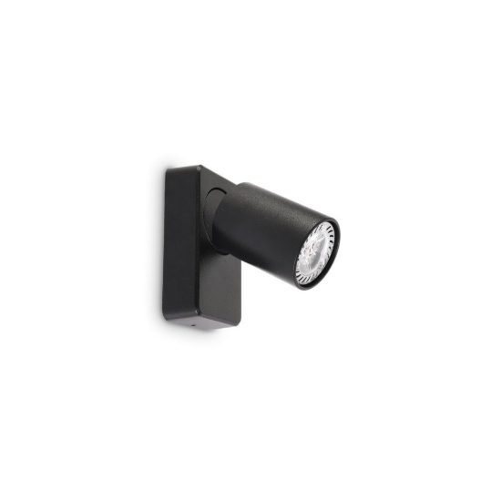Ideal lux rudy applique con faretto orientabile gu10 led 7w moderna nera