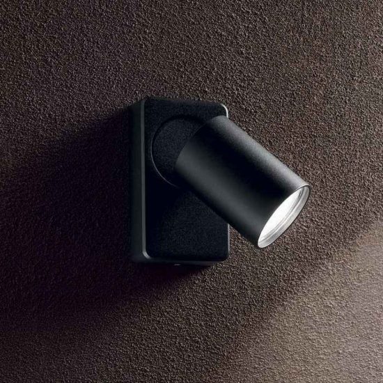 Ideal lux rudy applique con faretto orientabile gu10 led 7w moderna nera