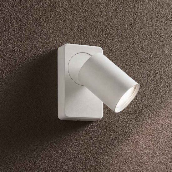 Ideal lux rudy applique con faretto orientabile gu10 led 7w moderna bianca