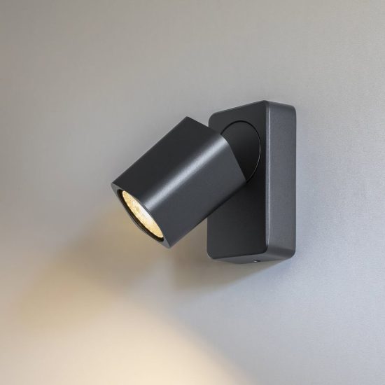 Ideal lux rudy applique lineare con 2 faretti orientabili gu10 led 7w moderna nera
