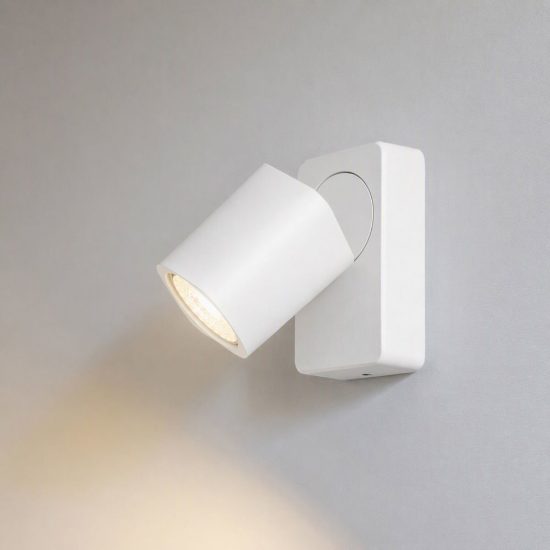 Ideal lux rudy applique lineare con 2 faretti orientabili gu10 led 7w moderna bianca