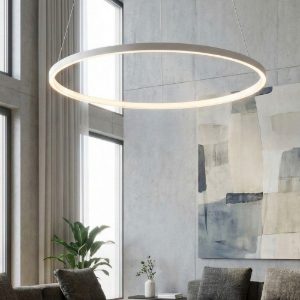 Ideal lux oracle slim bianco sp d090 round led 53w 3000k lampadario particolare