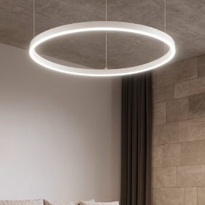 Oracle slim sp d070 round ideal lux lampadario bianco led 37w 3000k da salotto