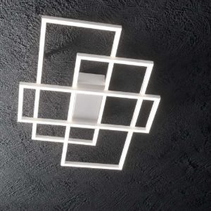 Ideal lux frame pl rettangolo plafoniera da soffitto led 33w 3000k bianca